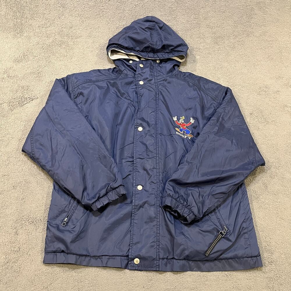 The Disney Store Goofy Navy Blue Vintage Hooded Windbreaker Jacket Men's Size S